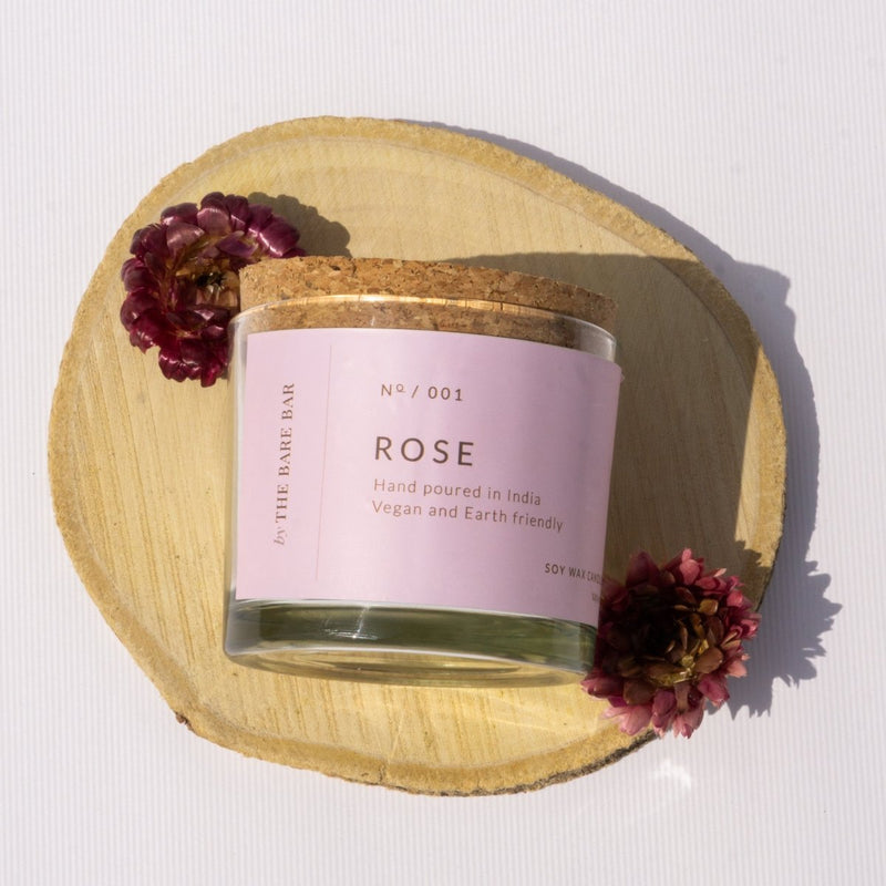 Buy Rose Fragrance Glass Jar Candles | Shop Verified Sustainable Candles & Fragrances on Brown Living™