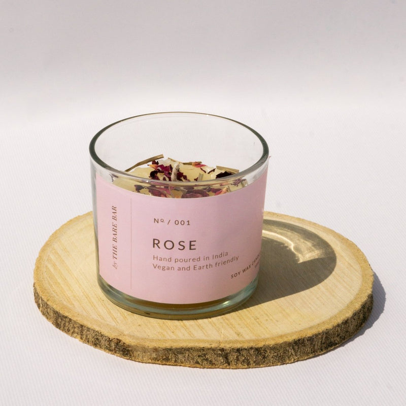 Buy Rose Fragrance Glass Jar Candles | Shop Verified Sustainable Candles & Fragrances on Brown Living™