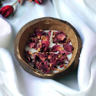 Rose Garden Cocoshell Soy Wax Candle – Candles & Fragrances on Brown Living™. SKU: BL_ASC_24 - 6. Img 2.