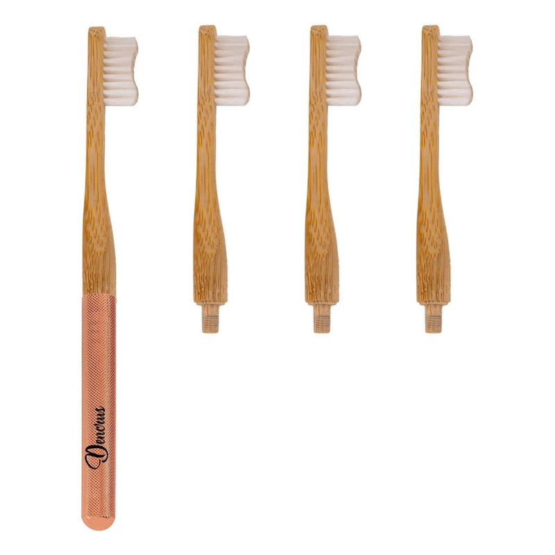 Buy Rose Gold Bamboo Aluminum Toothbrush | Shop Verified Sustainable Tooth Brush on Brown Living™