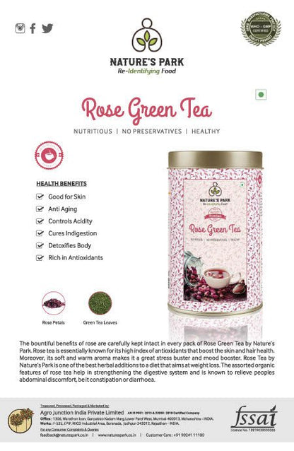 Rose Green Tea Can (125 g) | Verified Sustainable by Brown Living™