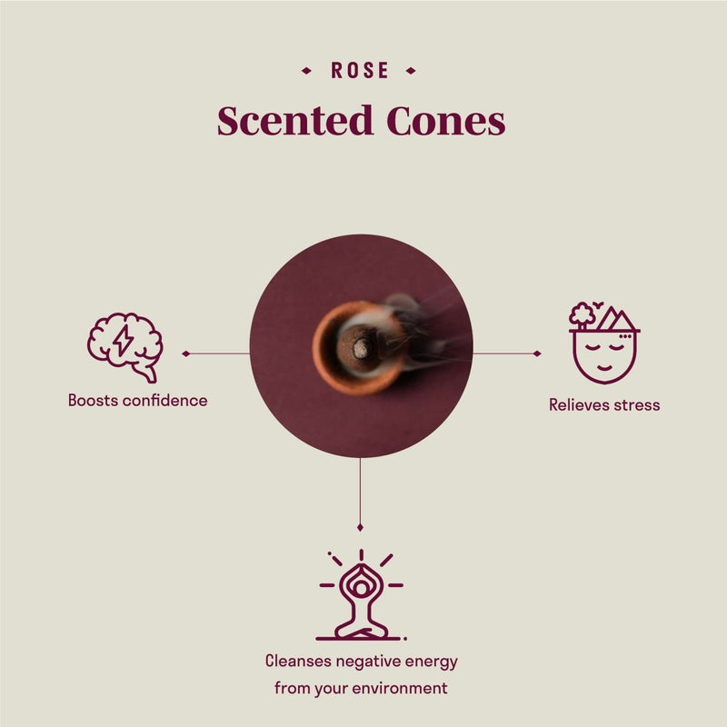 Buy Rose Incense Cone | Stress Relief | Shop Verified Sustainable Products on Brown Living