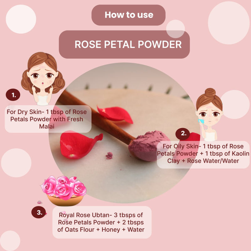 Buy Rose Petals Powder - 100 g| Face & Hair Mask | Shop Verified Sustainable Face Pack on Brown Living™