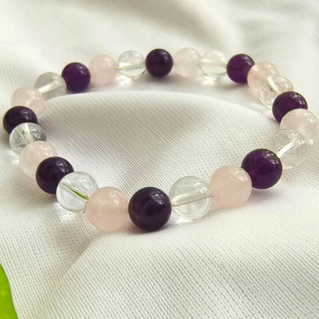 Buy DHYANARSH Certifed Natural Amethyst Semi-Precious Stone Bracelet 8mm  Beads Unisex- Size Adjustable Thread Online In India At Discounted Prices