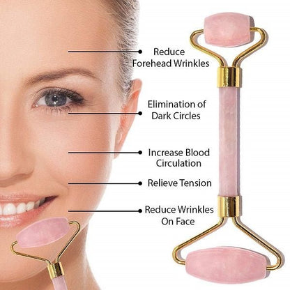 Rose Quartz Face Massage Roller | Verified Sustainable by Brown Living™