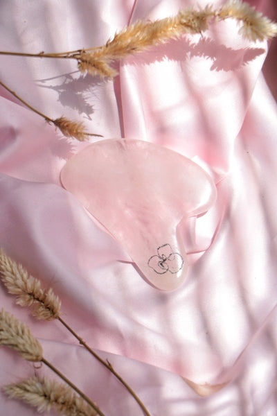 Rose Quartz Gua Sha – Massager on Brown Living™. SKU: Lamina - 17. Img 3.