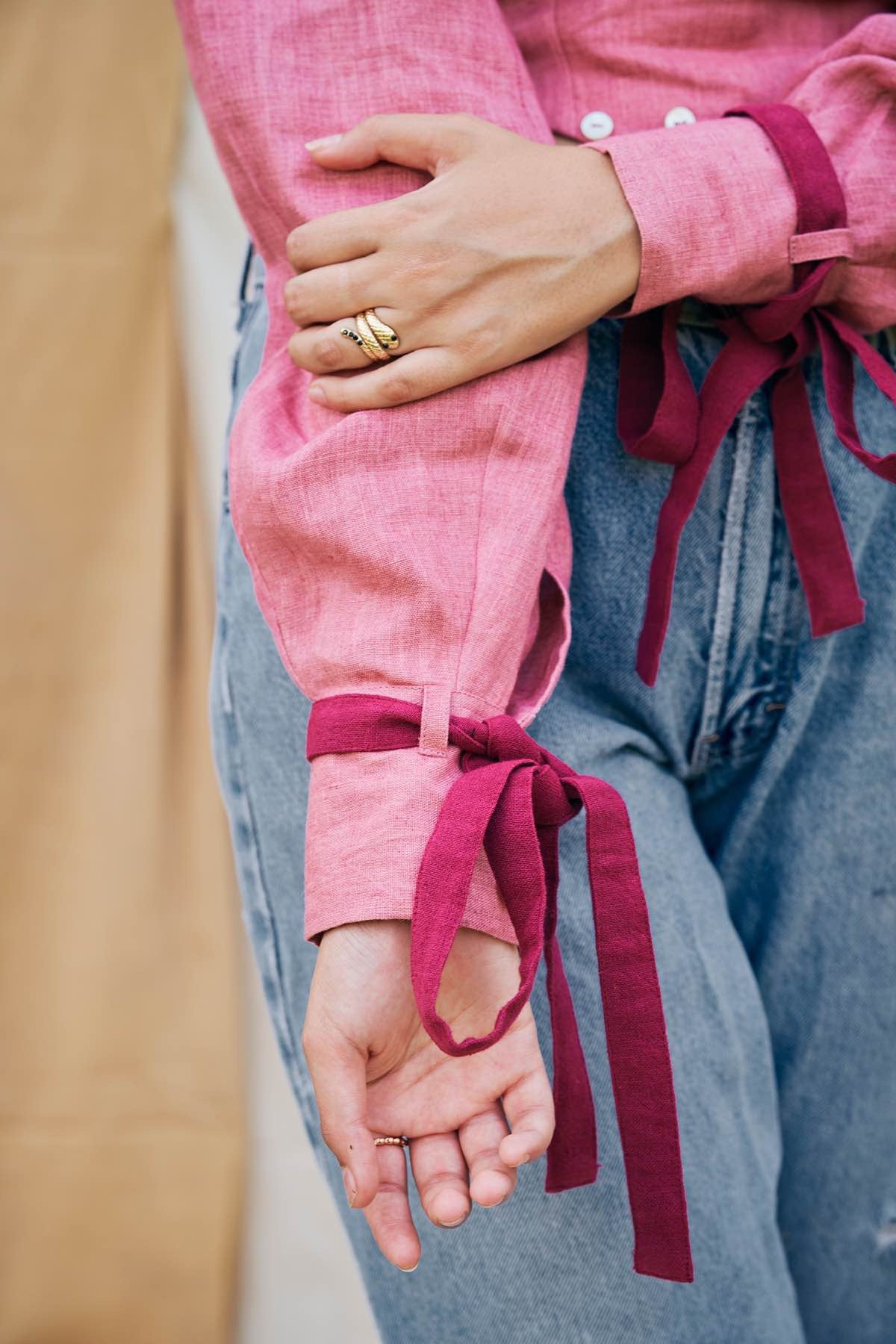 Rose Shell - Linen and Handloom Cotton Top | Verified Sustainable by Brown Living™