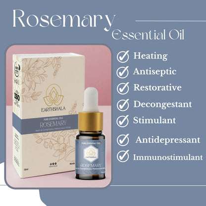 Rosemary Oil 10ml: Enhance Memory, Focus, Skin, Hair, Breathing | Verified Sustainable by Brown Living™