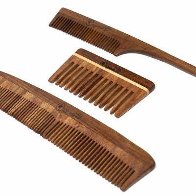Rosewood Comb Combo - Pack of 3 – Hair Comb on Brown Living™. SKU: ROSEWOODCOMB3. Img 1.