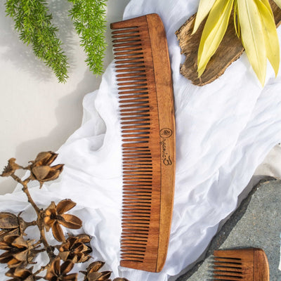 Rosewood/Sheesham Full Size Comb For Detangling and Styling – Hair Comb on Brown Living™. SKU: 192 - 06630 - rosewood - sheesham - full - size - comb. Img 1.
