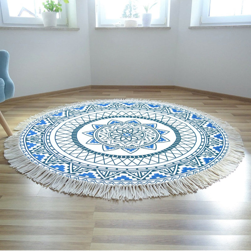 Buy Round Boho Rug and Meditation Mat - Multicolor | Shop Verified Sustainable Products on Brown Living