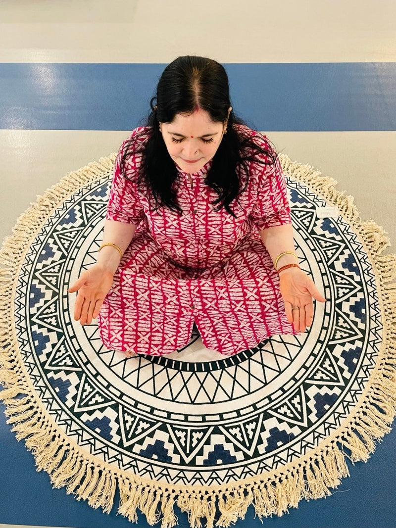 Buy Round Boho Rug and Meditation Mat - Multicolor | Shop Verified Sustainable Products on Brown Living