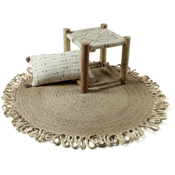 Buy Round With Braided Fringes (Small) | Shop Verified Sustainable Mats & Rugs on Brown Living™