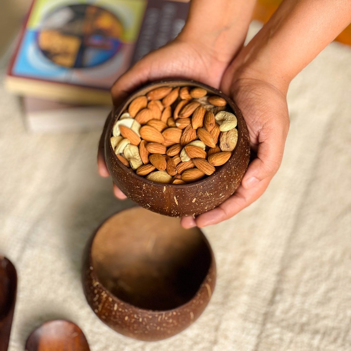 Rozana Coconut Bowl Set | Handcrafted | 100% Natural | Zero - waste | Scrapshala | Verified Sustainable by Brown Living™