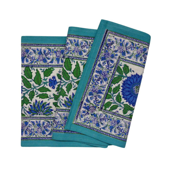 Buy Runner - Handblocked | Blue,Green | Shop Verified Sustainable Table Linens on Brown Living™