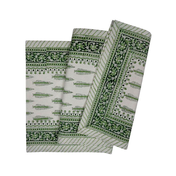 Buy Runner - Floral Handblocked | Green | Shop Verified Sustainable Table Linens on Brown Living™