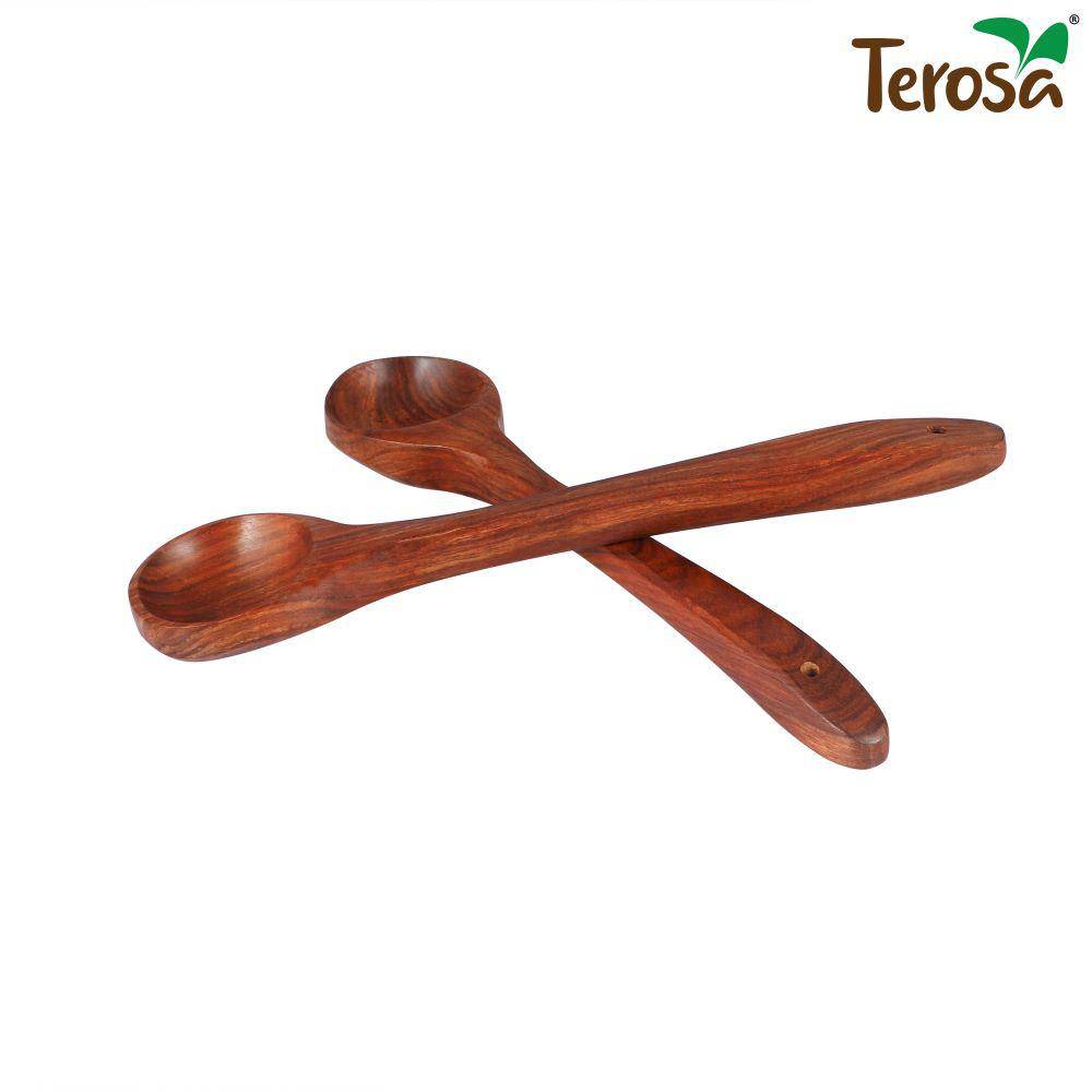 Rustic Spatula Ladle or Kadchi Set of 2 Indian Rosewood | Verified Sustainable by Brown Living™