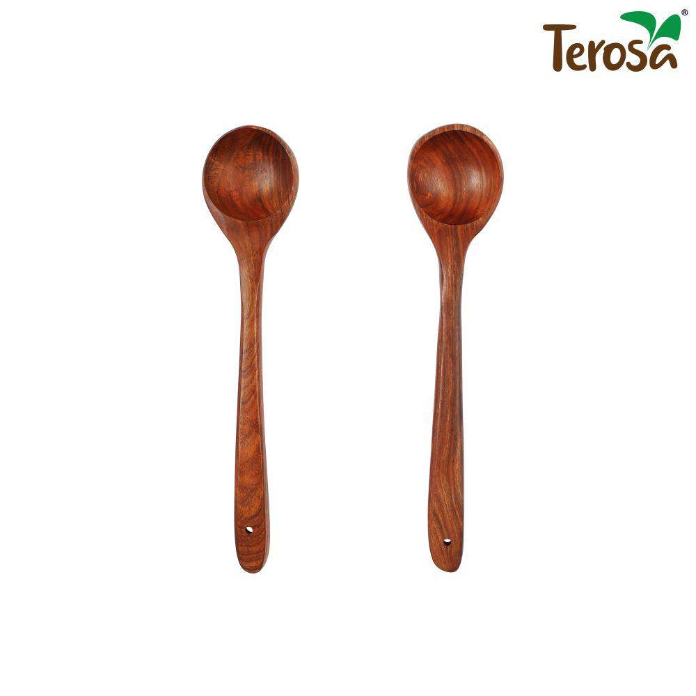 Rustic Spatula Ladle or Kadchi Set of 2 Indian Rosewood | Verified Sustainable by Brown Living™