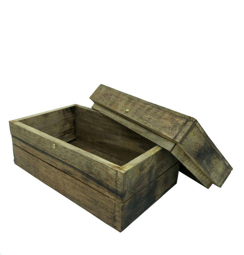 Buy Rustic Wooden Bread Box with Lid or Multi-utility Box | Made of Mango Wood | Shop Verified Sustainable Kitchen Organisers on Brown Living™