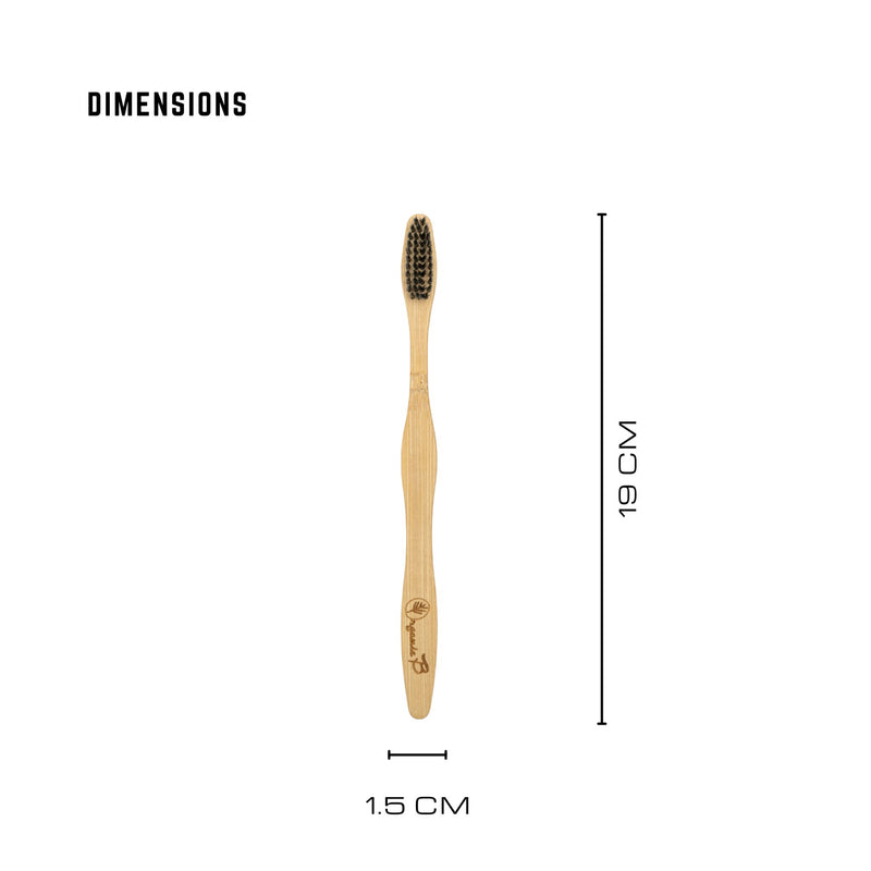S-Curve Charcoal Bamboo Toothbrush | Verified Sustainable Oral Care on Brown Living™