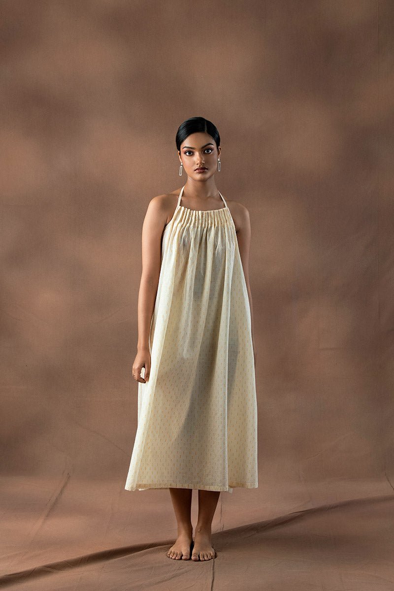 Buy Sabaa Halter Organic Cotton Lurex Dress | Shop Verified Sustainable Products on Brown Living