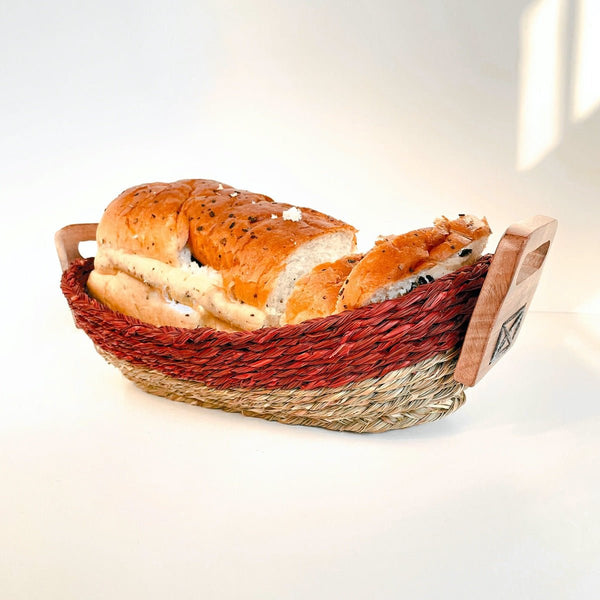 Buy Sabai Grass Bread Basket - Dual Color | Shop Verified Sustainable Baskets & Boxes on Brown Living™