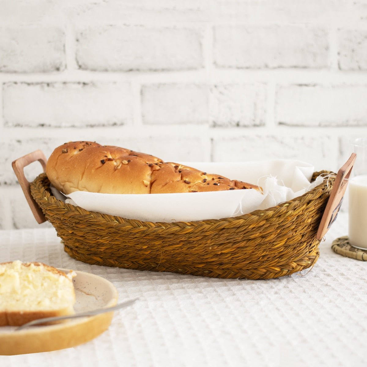 Sabai Grass Bread Basket - Single Color | Verified Sustainable by Brown Living™