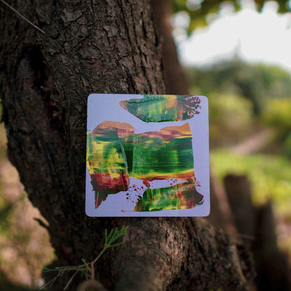 Sacred Forest Handpainted Coasters - Set of 2 | Verified Sustainable by Brown Living™