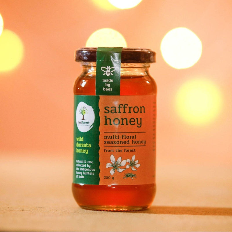 Buy Saffron Spiced Wild Honey - 250gms | Shop Verified Sustainable Honey & Syrups on Brown Living™