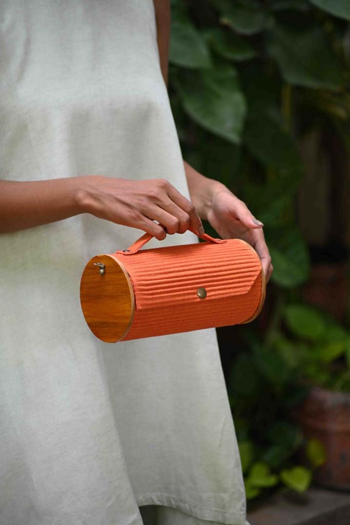 Buy Saffron Sun Round Clutch | Shop Verified Sustainable Products on Brown Living