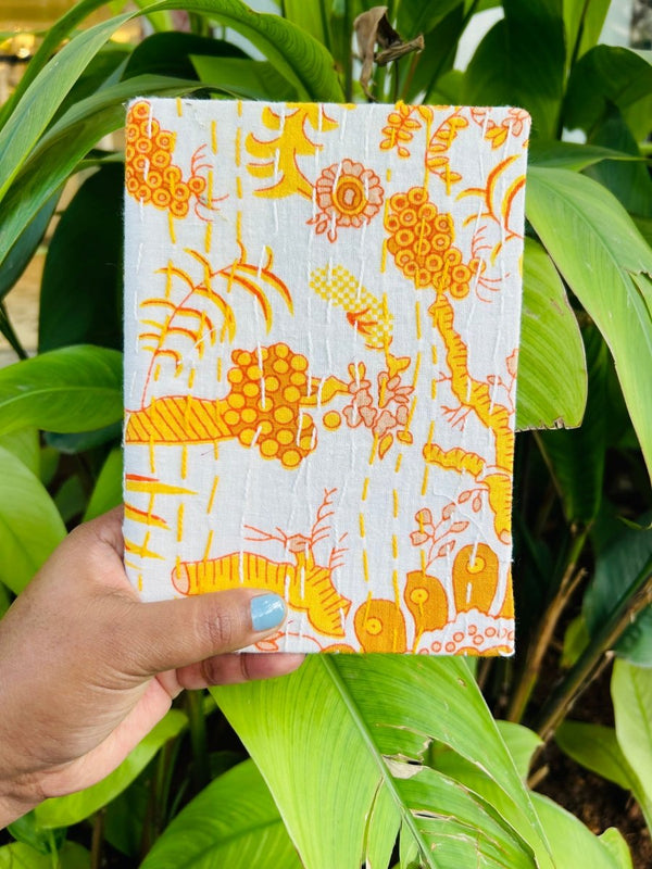 Buy Saffron- Upcycled Fabric Journal-Hard-bound | Shop Verified Sustainable Notebooks & Notepads on Brown Living™
