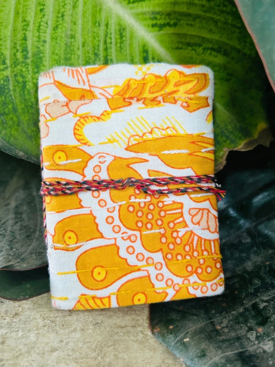 Saffron - Upcycled Fabric - Pocket Diary | Verified Sustainable by Brown Living™