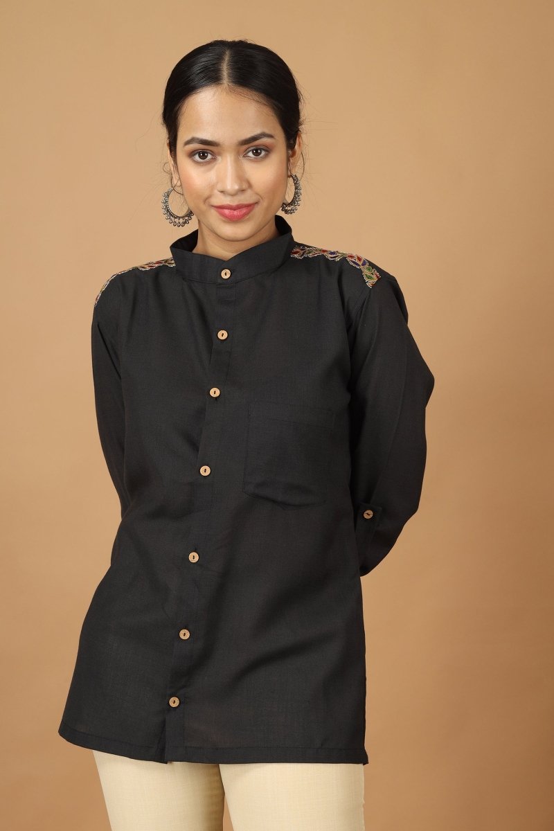 Buy Saga Ahir Womens Cotton Shirt | Shop Verified Sustainable Womens Shirt on Brown Living™