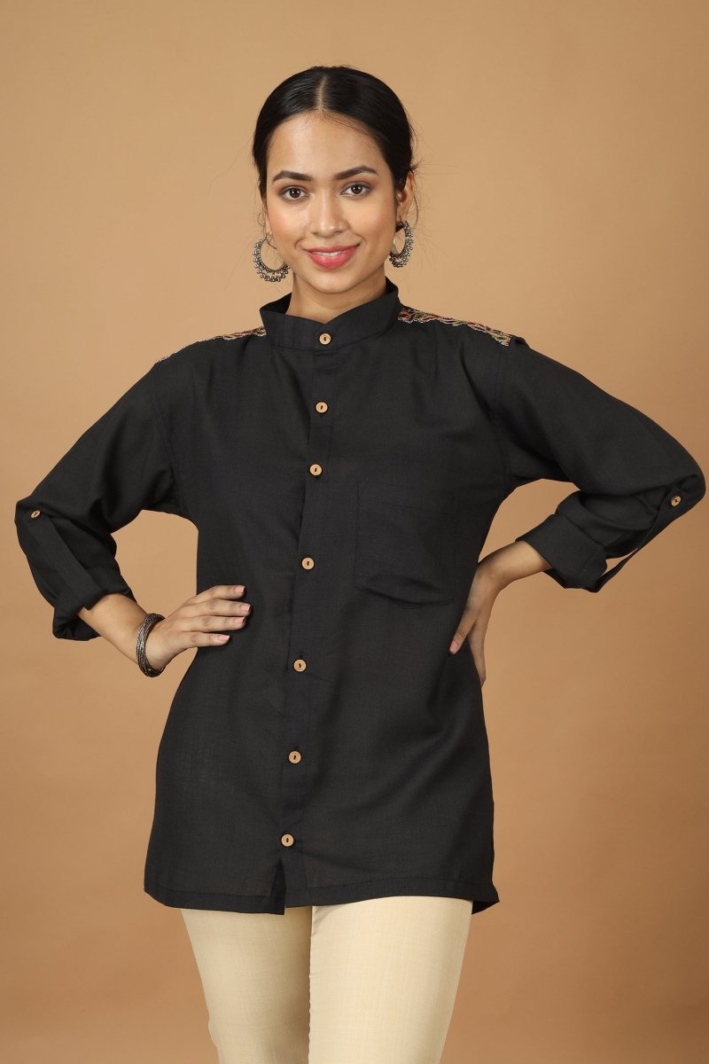 Saga Ahir Womens Cotton Shirt | Verified Sustainable by Brown Living™