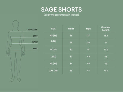 Sage Shorts - Deep Green | Verified Sustainable by Brown Living™