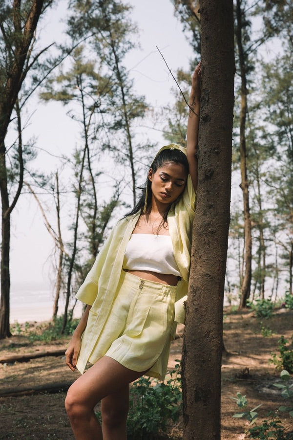 Buy Sakura Kimono Overlay - Yellow | Shop Verified Sustainable Womens Jacket on Brown Living™