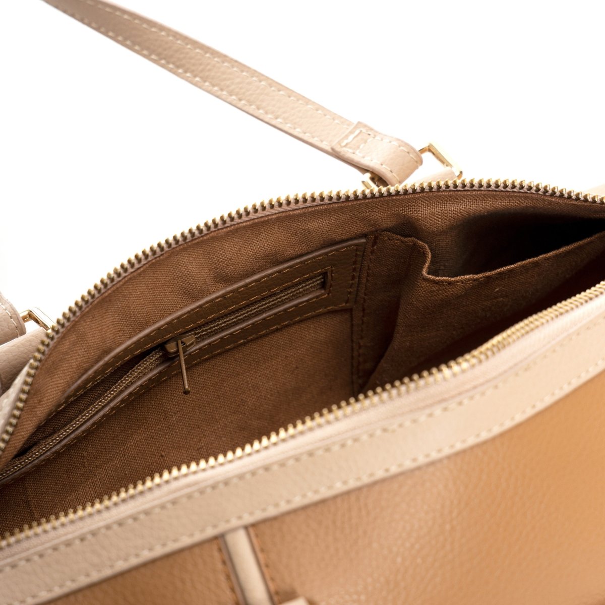 Salacia (Almond & Caramel) | Women's bag made with Apple Leather | Verified Sustainable by Brown Living™