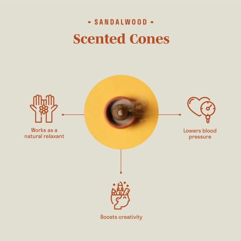 Buy Sandalwood Incense Cone | For Calmness | Shop Verified Sustainable Products on Brown Living