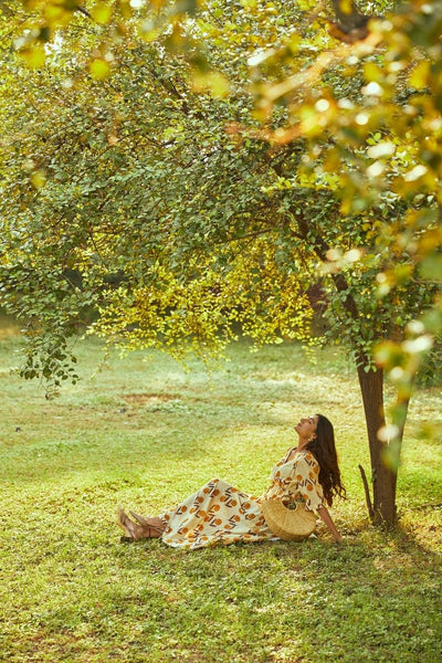 Sandy Acacia Kaftan Dress – Womens Dress on Brown Living™. SKU: TCC - AW22 - 60_24BL6492. Img 5.