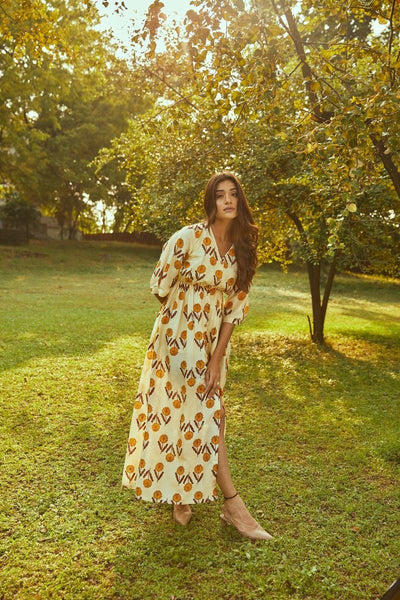 Sandy Acacia Kaftan Dress – Womens Dress on Brown Living™. SKU: TCC - AW22 - 60_24BL6492. Img 3.