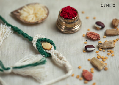 Sangam - Eco - friendly Plantable Rakhi embedded with seeds – Rakhi on Brown Living™. SKU: 172 - 08471 - 21FO - 302. Img 7.