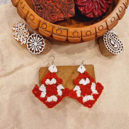 Santa Crochet Earrings | Handwoven earrings | Verified Sustainable by Brown Living™