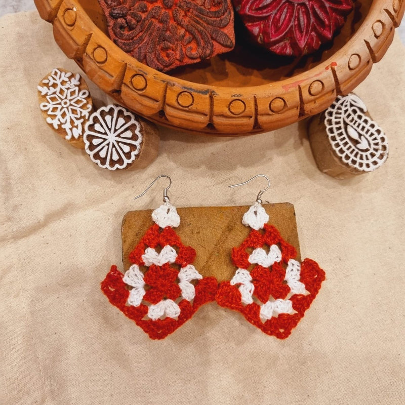 Buy Santa Crochet Earrings | Handwoven earrings | Shop Verified Sustainable Womens earrings on Brown Living™