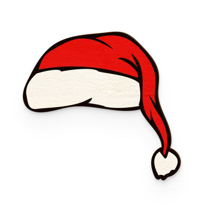 Santa Hat Hand Painted Wooden Pin | Verified Sustainable by Brown Living™