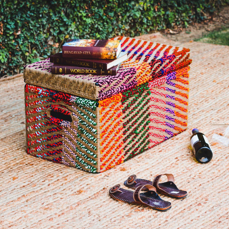 Buy Sarangi Upcycled Textile Trunk | Shop Verified Sustainable Organisers on Brown Living™