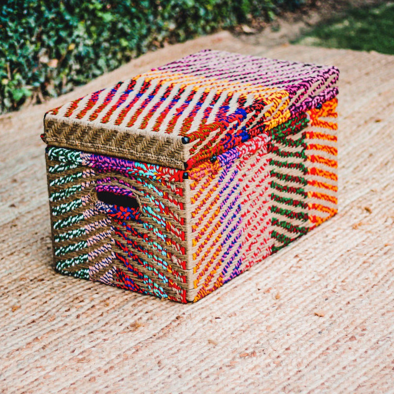 Buy Sarangi Upcycled Textile Trunk | Shop Verified Sustainable Organisers on Brown Living™