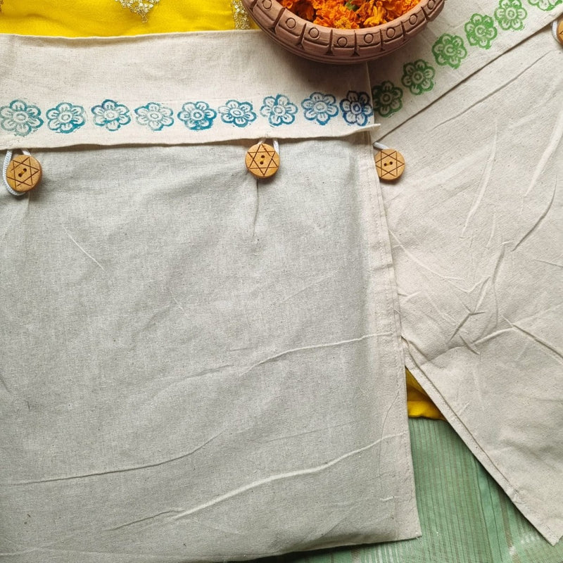 Buy Saree Muslin Cotton Pouch (Set of 2) | Shop Verified Sustainable Pouch on Brown Living™
