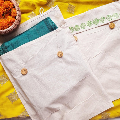 Saree Muslin Cotton Pouch (Set of 2) | Verified Sustainable by Brown Living™