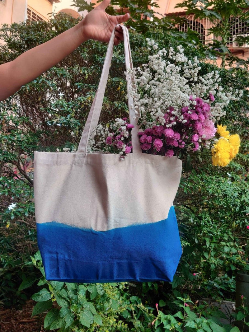 Buy Sassy Sea- Dip Dye Canvas Tote Bag | Shop Verified Sustainable Tote Bag on Brown Living™