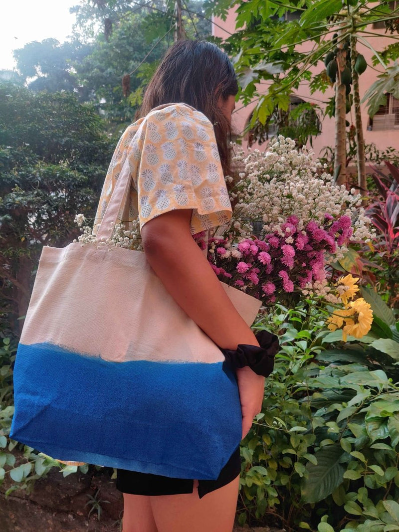 Buy Sassy Sea- Dip Dye Canvas Tote Bag | Shop Verified Sustainable Tote Bag on Brown Living™